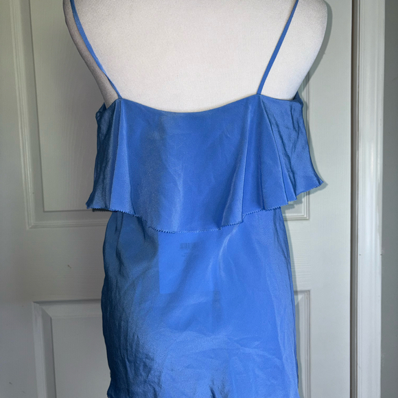 Diane von Furstenberg Silk‎ Tiered Blue Cami Dress NWT Size P 100% Silk - Picture 2 of 6